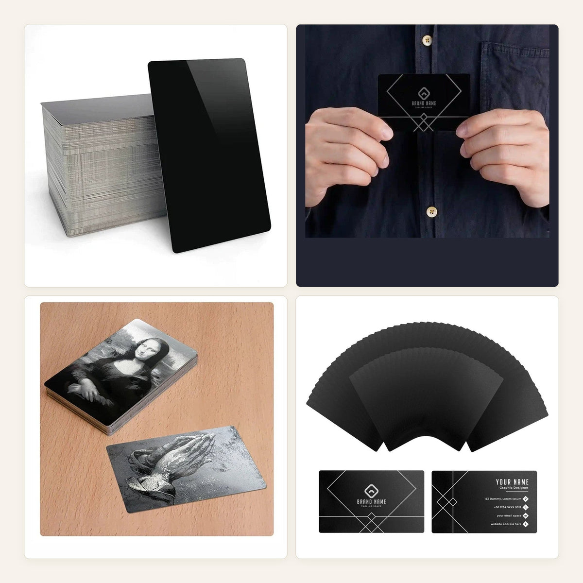 Full Colour & Metal Business Cards – sample products
