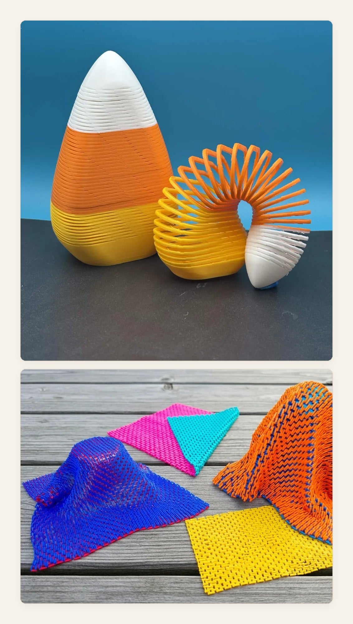 Custom 3D printed sensory spring and flexible textured fabric