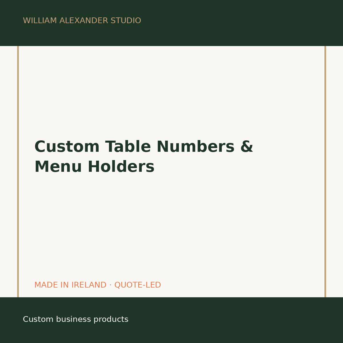 Custom Table Numbers & Menu Holders