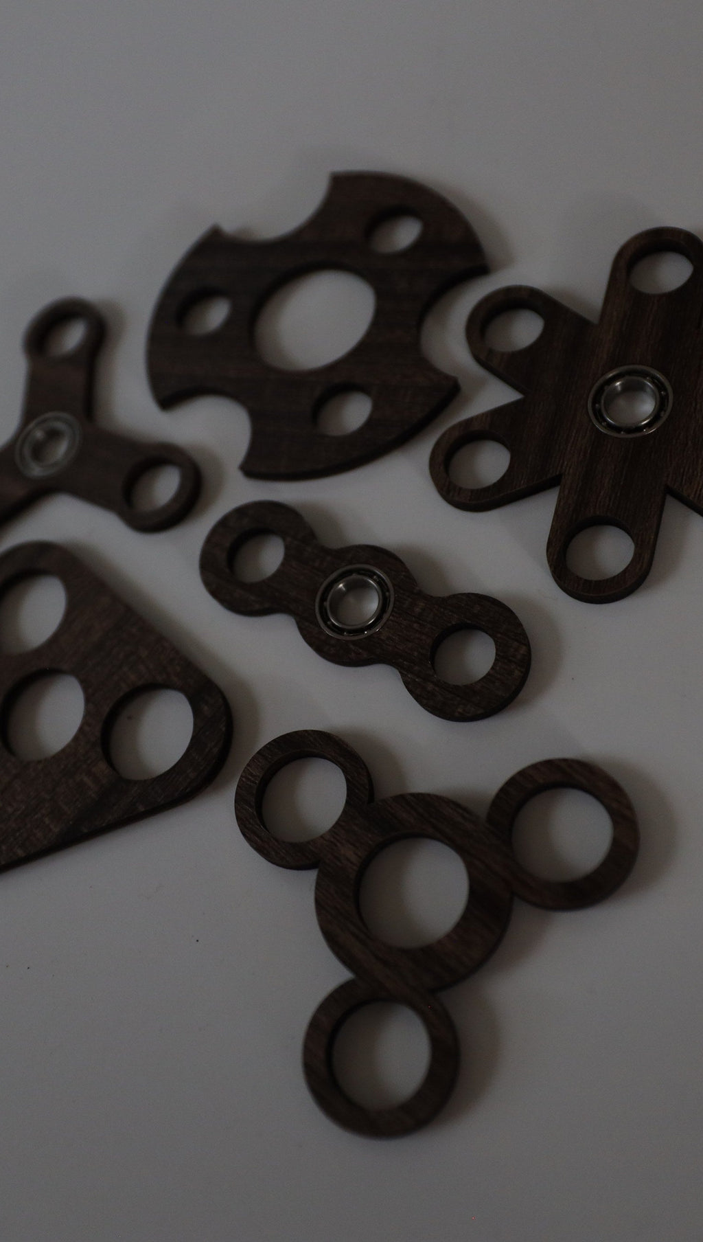 Wooden fidget spinners, 5 mm set