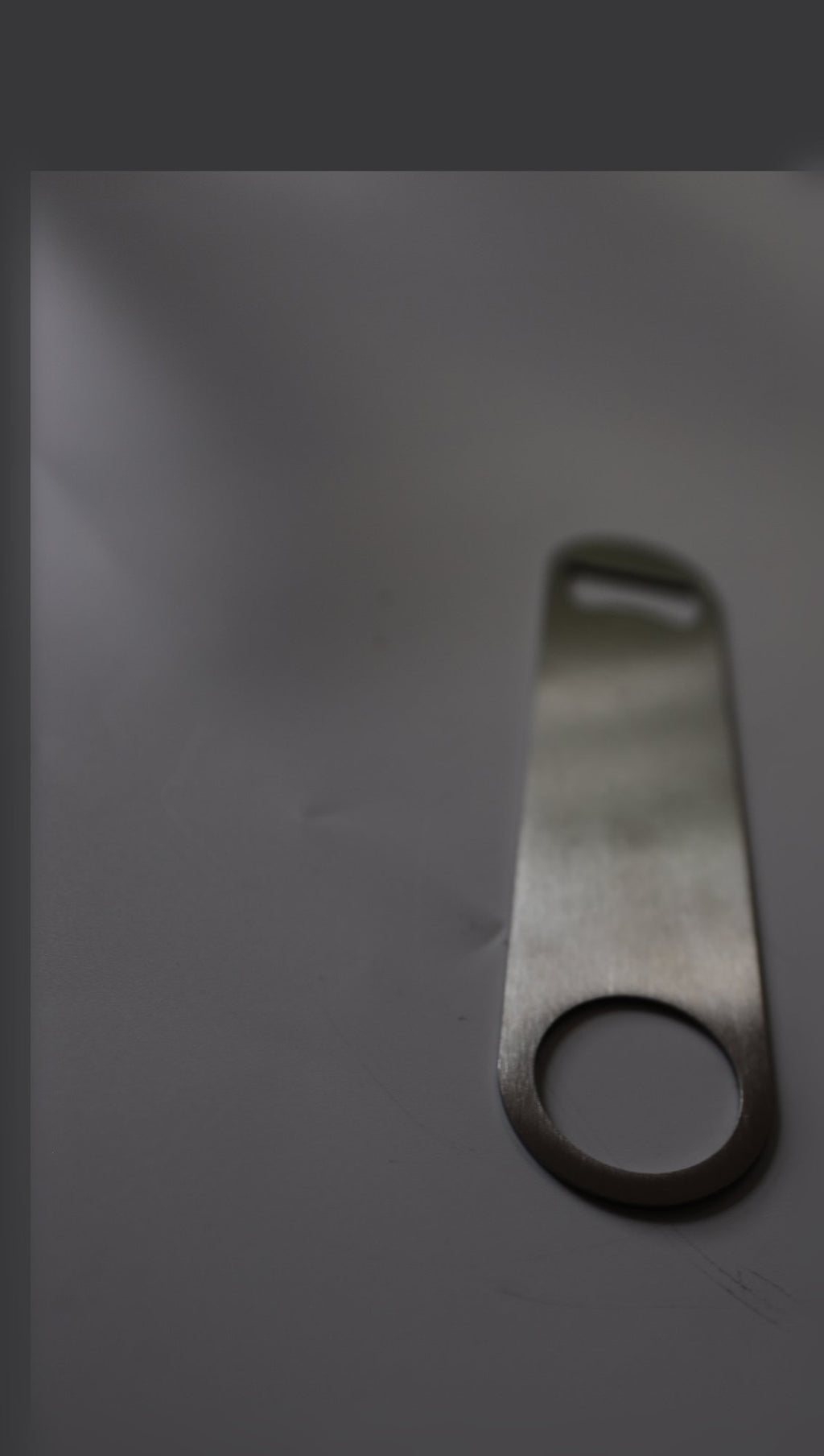 Plain brushed stainless steel bar blade bottle opener, unengraved