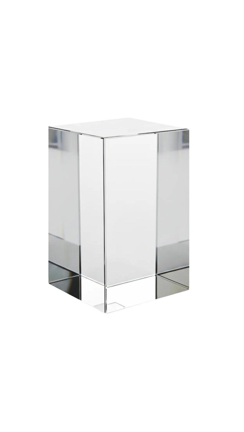 Clear square K9 crystal tower before engraving