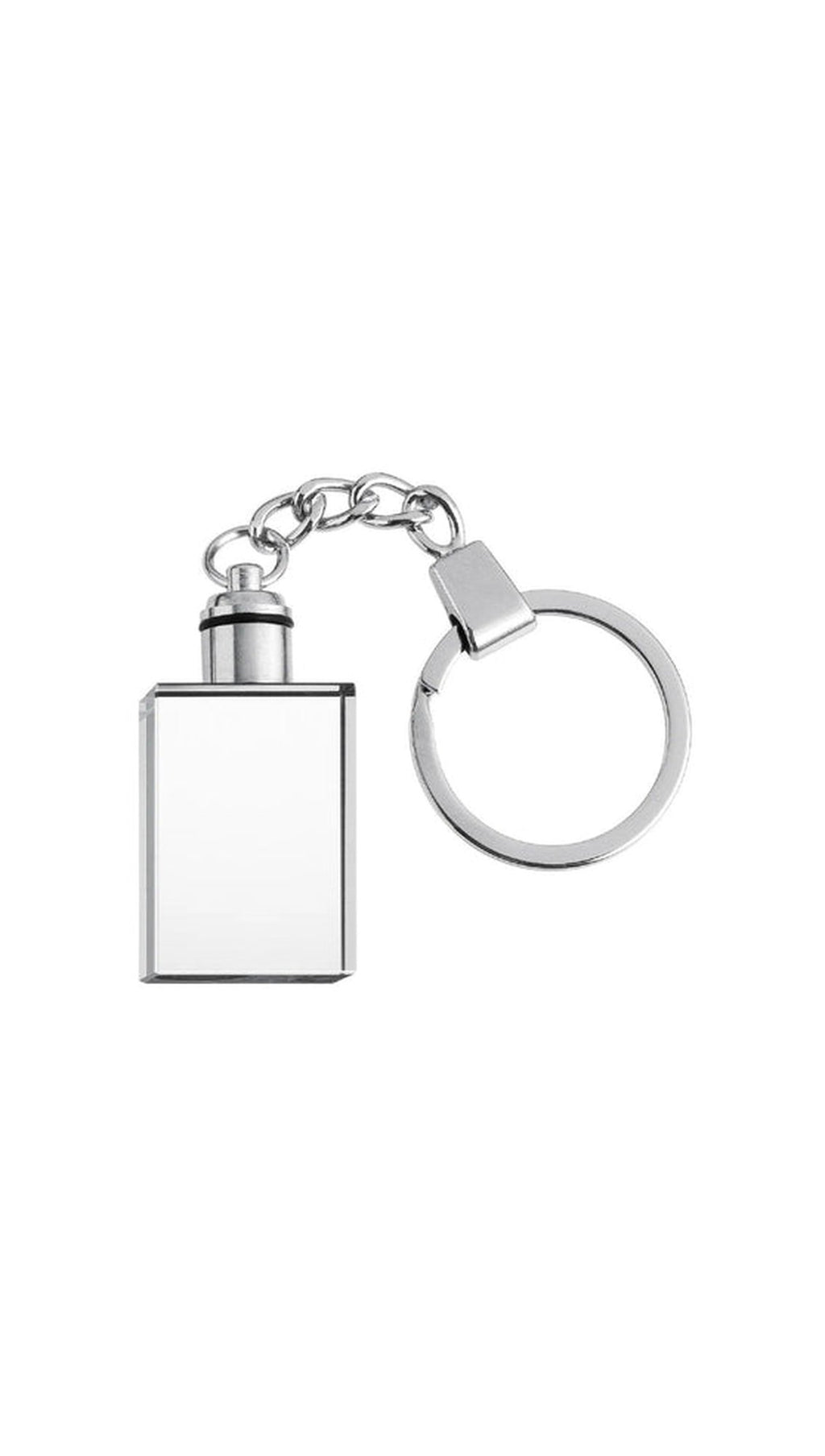Rectangular crystal keyring before engraving